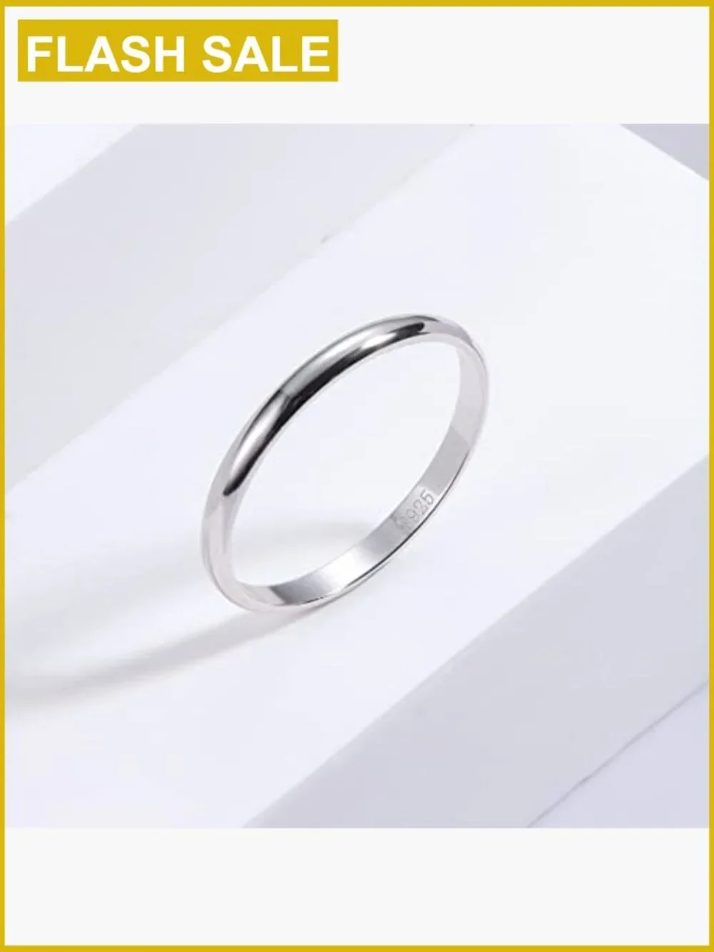 Solid Sterling Silver Stackable Ring Band - Polished Plain Thumb Ring Wedding